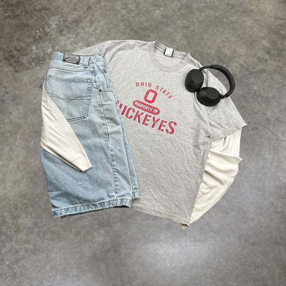 Vintage Ohio State Buckeyes T Shirt XL Heather Grey Y2K AS Sports Mens Tee